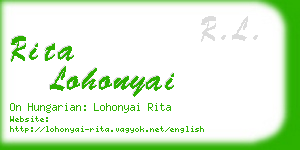 rita lohonyai business card